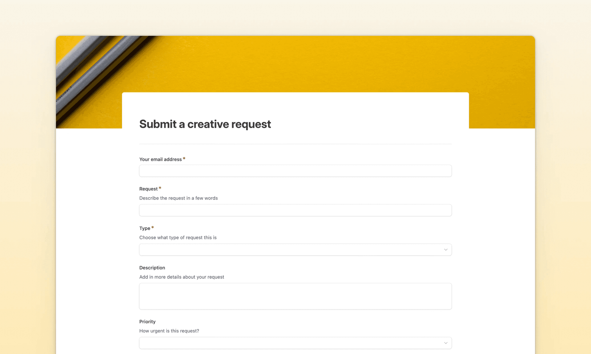 Creative Request Form