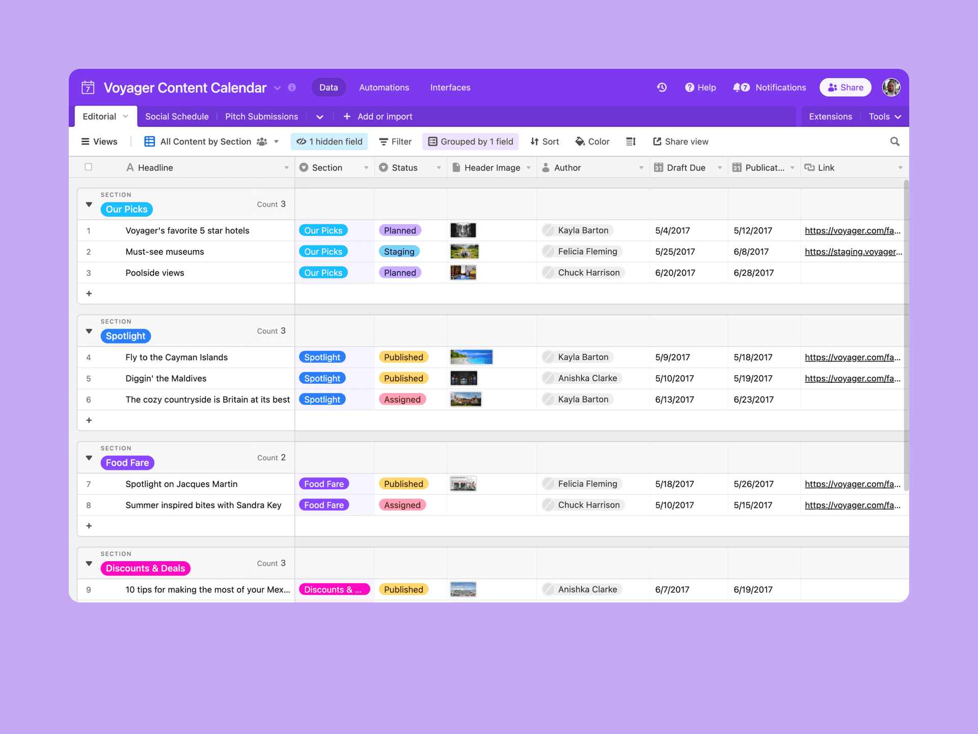Editorial Calendar