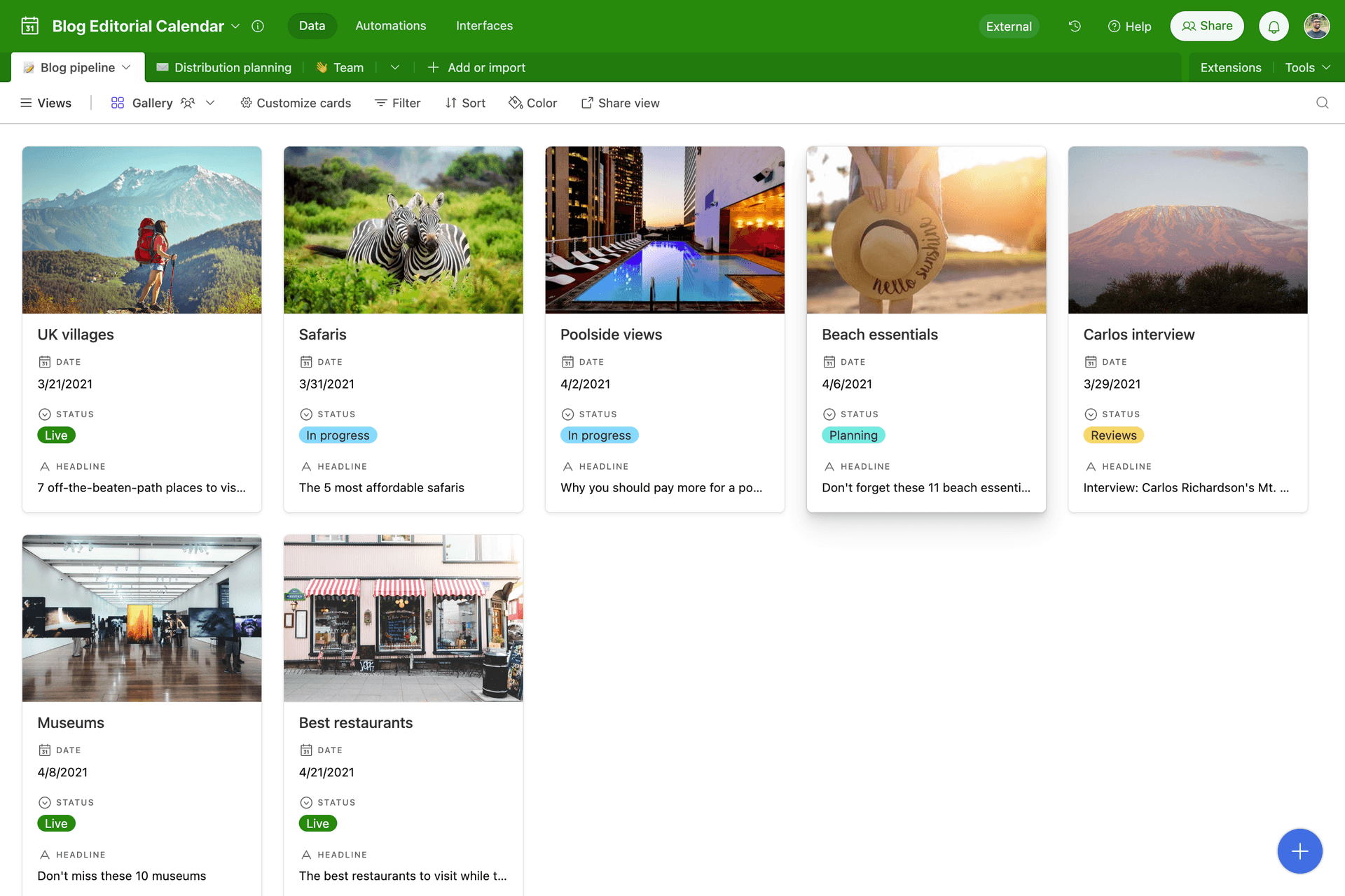 Brainstorm blog topics, set deadlines and analyze content performance