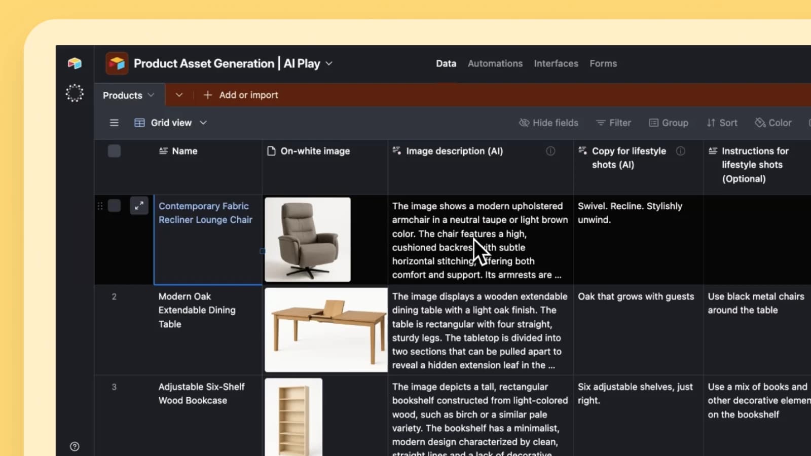 Create images and copy for product catalogs